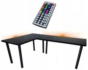 Písací Stôl Roh. Low Čierna 202x136x2,8 Model 1