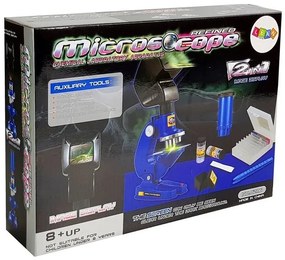 LEAN TOYS Mikroskop - až 450 x zväčšenie - modrý