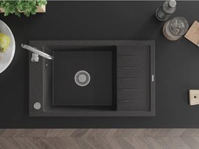 Mexen Elias - drez granitový 79,5x48,0cm, 1-komorový, čierna-škvrny, 6511791005-76