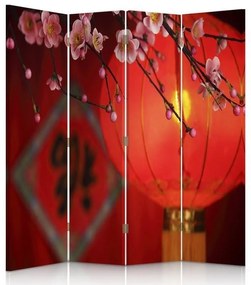 Ozdobný paraván Japonsko Cherry Blossom - 145x170 cm, štvordielny, klasický paraván