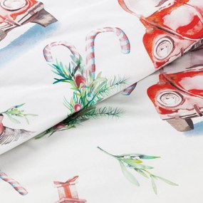 VIANOČNÉ OBLIEČKY Z MIKROVLÁKNA CANDY 160X200 CM, 2KS 70X80 CM VZOROVANÉ