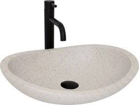 Rea Leona, kamenné umývadlo na dosku 465x370x125 mm, béžová-imitácia kameňa, REA-U3609