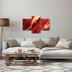 Obraz - Červeno-zlatý mramor (90x60 cm)