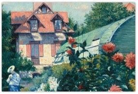 Obraz - Gustave Caillebotte, Dahlias, Garden at Petit Gennevilliers, reprodukcia (90x60 cm)