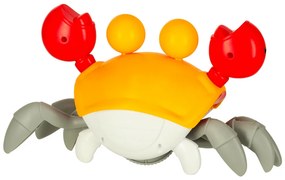 KIK Interaktívna hračka krab so zvukom a senzorom, USB nabíjanie, červený