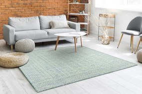Dywany Łuszczów, Kusový koberec Sion Sisal Aztec 22184 green/blue/ecru – na von aj na doma, 80x150, zelená, chodba / predsieň