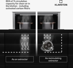 Klarstein Royal Flush Eco 75 digestor 75 cm 650 m³/h EEK A++ vrátane filtrov s aktívnym uhlím