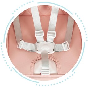 skladacia detská stolička na kŕmenie 3 v 1 ružová