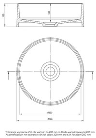 Deante CQS_5U4S - SILIA umývadlo na dosku pr. 36 cm granit/béžová