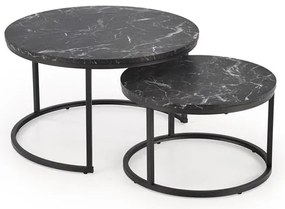 KONFERENČNÝ STOLÍK DAVINO ČIERNY MRAMOR + ČIERNY