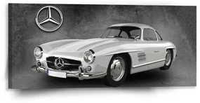 Sablio Obraz Mercedes-Benz 300 SL Sivé pozadie - 110x50 cm
