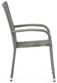 Autronic BONTEC Záhradná stolička, kov, polyratan, sivá, AZC-S2114 GREY Farba: Šedá