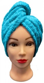 Rýchloschnúci froté Turban na vlasy tyrkysový