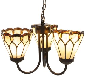 Závesná lampa Tiffany luster CARAMEL Ø39 3xE14