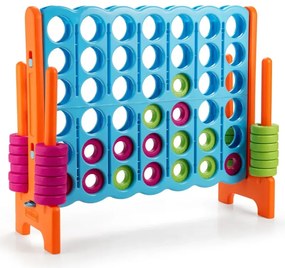 Match Four Game Štyri v rade so 42 Jumbo krúžkami 120 x 42 x 104 cm Modrá + oranžová