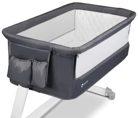 Lionelo - Cestovná postieľka THEO tmavosivá