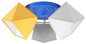 Detské stropné svietidlo Diamond, 3x textilné tienidlo (mix 7 farieb), (výber z 3 farieb konštrukcie - možnosť polohovania), o