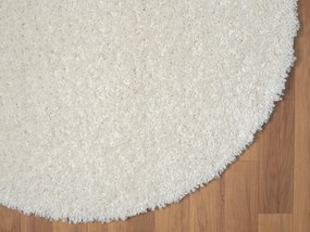 My Flair, Kusový koberec My Shaggy creme kruh, 120x120 (priemer) kruh, biela, chodba / predsieň