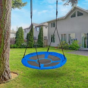 ECOTOYS Záhradná hojdačka – bocianie hniezdo 100 cm, nosnosť 150 kg, modrá, pre deti 3+