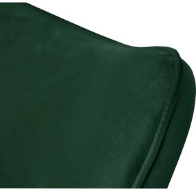 Tmavozelené zamatové kreslo s podnožkou Niko – Ropez