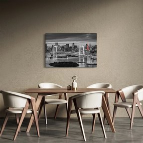 Obraz - Veľkomesto s červenou vežou (90x60 cm)