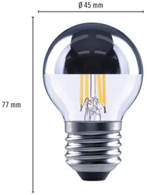LED žiarovka FLAIR G45 E27 / 4 W ( 34 W ) 380 lm 2700 K strieborná číra