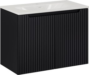 Comad Kúpeľňová skrinka s keramickým umývadlom Nova Black II 80 cm - čierna mat