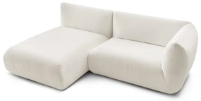 Biela menčestrová rohová pohovka (ľavý roh) Lecomte - Bobochic Paris