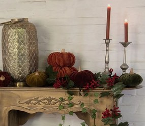 Zelená textilná dekorácia tekvice Pumpkin L - Ø 15*12 cm