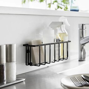 Čierny kovový stojan na umývacie prostriedky bez vŕtania Film Hook – YAMAZAKI