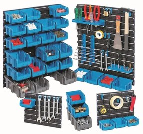 Plastové perforované steny vrátane boxov a držiakov na náradie, 4 ks