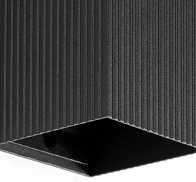 FARO 40535 - Nástenné svietidlo SOLE 1xGU10/8W/230V čierna vrúbkovaná hranatý