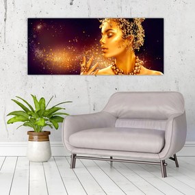 Obraz - Zlatý makeup (120x50 cm)