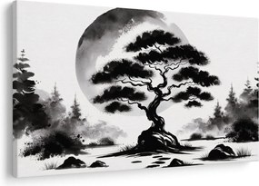 Obraz – Čiernobiela bonsai (90x60 cm)