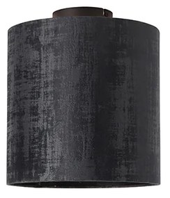 Stropná lampa matný čierny zamatový odtieň čierna 25 cm - Combi