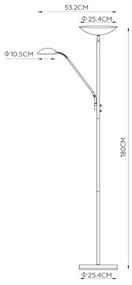 Lucide 19791/24/02 - LED Stmievateľná stojacia lampa ZENITH LED/20W + LED/4W/230V