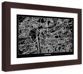 Gario Plagát City plan Prague Farba rámu: Bez rámu, Rozmery: 45 x 30 cm