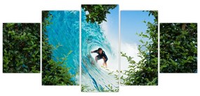 Abstraktný obraz surfistov