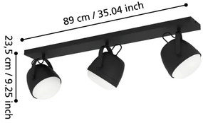 Eglo 390045 - Bodové svietidlo UPANEMA 3xE27/28W/230V čierna