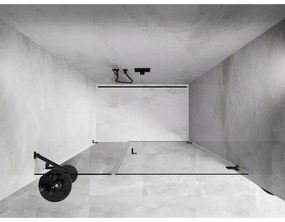 Mexen Lunar-B, pravé otočné sprchové dvere 145 cm, 8mm číre sklo, grafitový profil, 832S-145-050-95-00-P