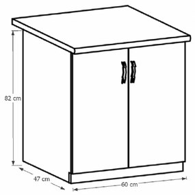 Dolná kuchynská skrinka D60 Provense (biela + sosna andersen). Vlastná spoľahlivá doprava až k Vám domov. 1015161