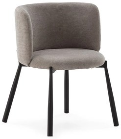 Sivé čalúnené jedálenské kreslá v súprave 2 ks Ginny – MOME