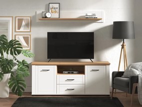 TV komoda Lotta - biela/dub artisan