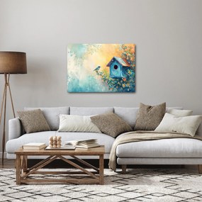 Obraz - Vtáčia búdka, akvarel (70x50 cm)