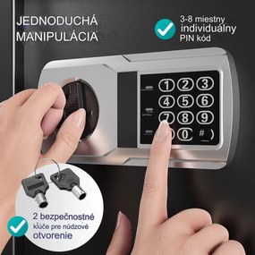 InternetovaZahrada Bezpečnostný trezor Defer Plus - 35x40x40cm čierny