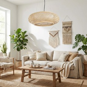 Toolight BOHO, závesné stropné svietidlo 60cm, 3xE27, APP1910-3CP, prírodná hnedá-čierna, OSW-66058