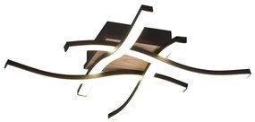 Čierno-hnedé LED stropné svietidlo 46x46 cm Route – Trio