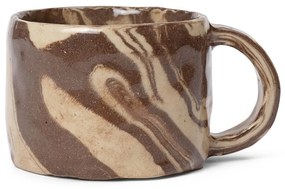 Ferm Living Keramický hrnček Ryu Sand/Brown 200 ml