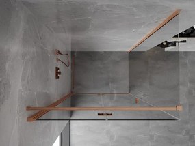 Mexen Mist-F T, 1-krídlový skladací sprchový kút ľavý 95 x 110 cm, číre sklo, medený matný profil, 8A6T-095-110-65-00-L
