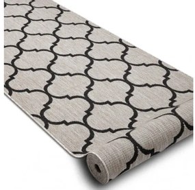 Behúň SIZAL FLOORLUX 20608, koniczyna marokánka, trellis strieborný  / čierny